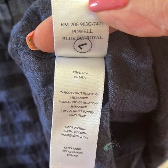 Rails Powell Plaid Seersucker Long Sleeve Button Down Shirt Size XL NWOT - Picture 5 of 7